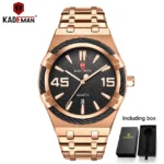 KADEMAN – montre-bracelet étanche en cuir véritable - RG-B-RG