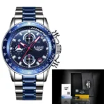 LIGE-Montre de sport à quartz - Bule silver blue S