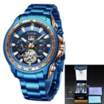 LIGE-Montre existent en Verre Saphir - blue