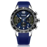 MEGIR-Montres de sport bleues et bracelet en silicone - Bleu