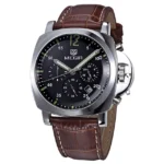 Megir 3006 G chronographe - Brown Leather Black