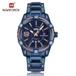 NAVIFORCE-Montre de sport à quartz entièrement en acier doré - blue