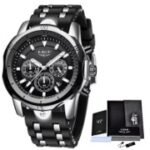 LIGE – Montre de Sport - silver black