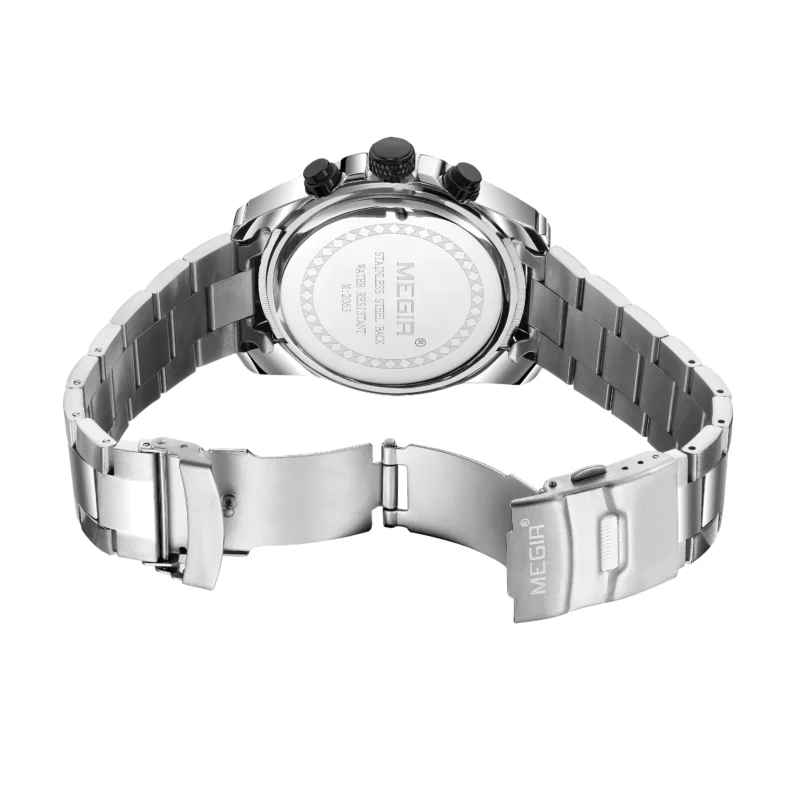 MEGIR-Montre-bracelet chronographe en acier inoxydable – Image 4