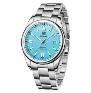 BENYAR BY-5185 Montre Homme Automatique Étanche - Blue Silver