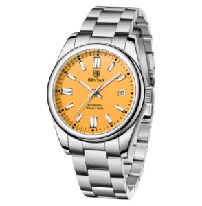 BENYAR BY-5185 Montre Homme Automatique Étanche - orange silver