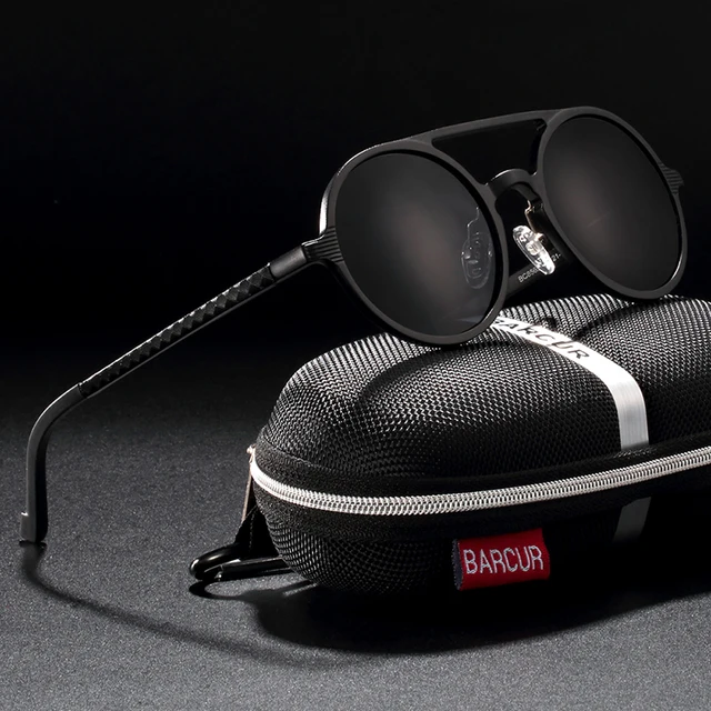 BARCUR lunettes de soleil polarisées rondes