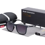 BARCUR – lunettes De soleil polarisées carrées - Black gray