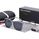 BARCUR – lunettes De soleil polarisées carrées - Gun gray