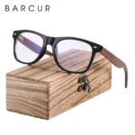 BARCUR noir noyer lunettes de soleil bois lunettes de soleil polarisées - Anti blue Wood box