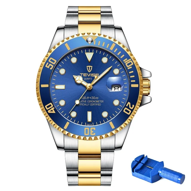 Tevise Montre de luxe en acier inoxydable