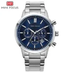 MINI FOCUS-Montre à quartz d'affaires - Silver-Blue