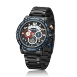 EXTRI-Montre-bracelet de luxe en acier inoxydable - blue