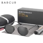 BARCUR – lunettes De soleil rondes - Gun Black