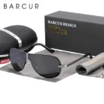 BARCUR-Lunettes de soleil polarisées en acier inoxydable - Gray