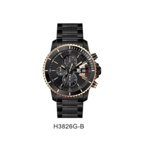 Montre pour homme T5 3826 Chronographe et date active Chaîne en acier inoxydable étanche - Black Black