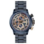 Montre homme Extri X6026 Chronographe et date , braclet en acier inoxydable Étanche - Bleu