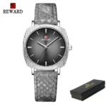 REWARD – montre à Quartz avec bracelet en cuir - silver black