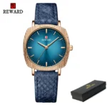 REWARD – montre à Quartz avec bracelet en cuir - RoseGold Blue